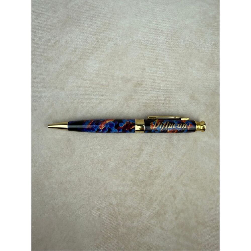 Vintage Metal Diflucan Pharmaceutical Drug Rep Pen Beautiful Colors Writes